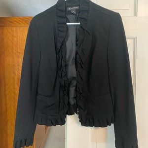 Black business coat with flare